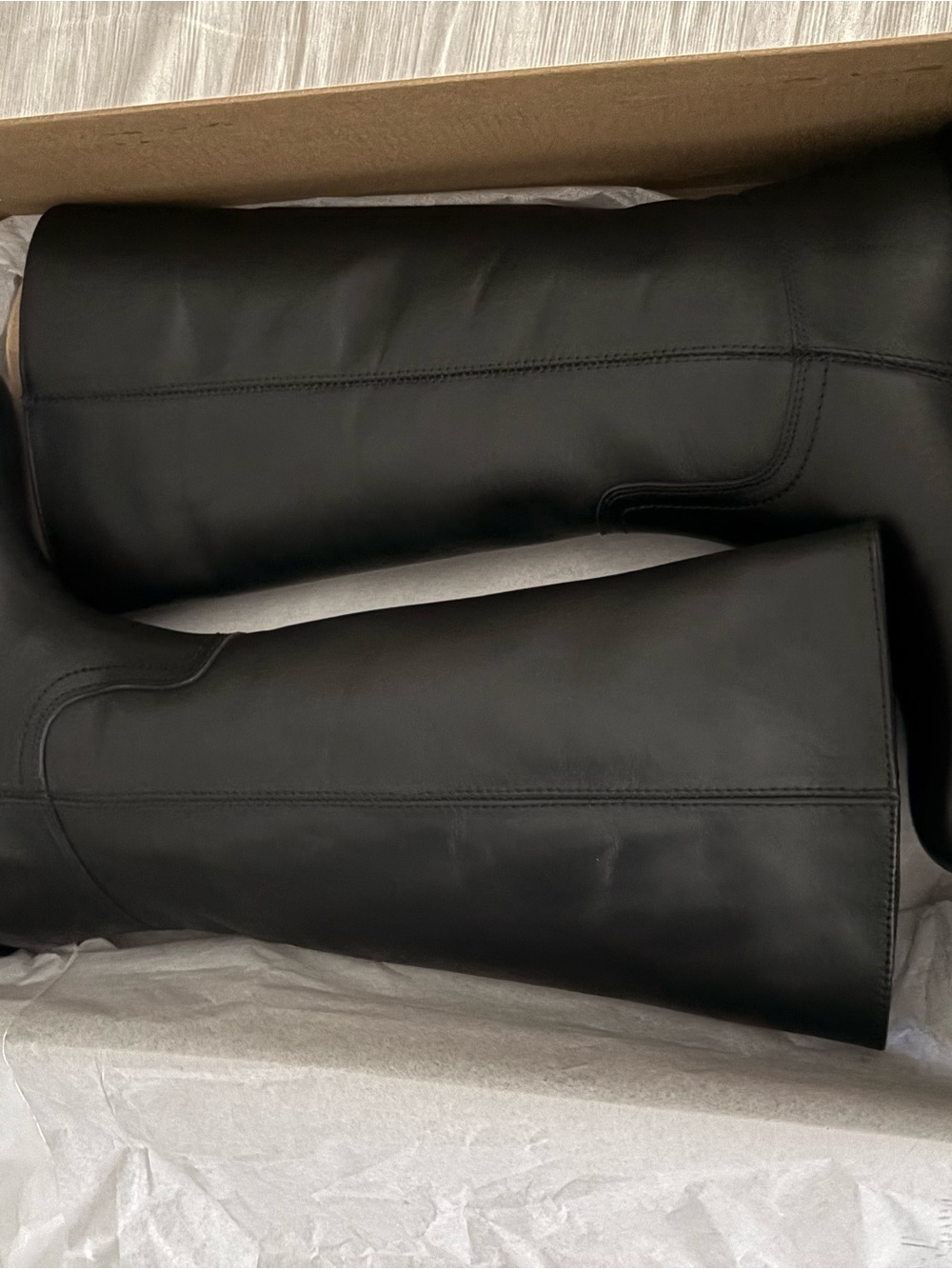 Classic Black Leather Women's Knee-High Boots